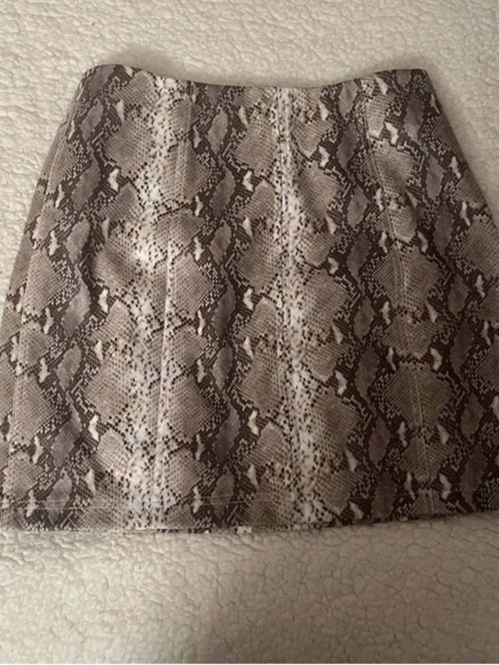 Python-Print Mini Skirt in Taupe & Black
